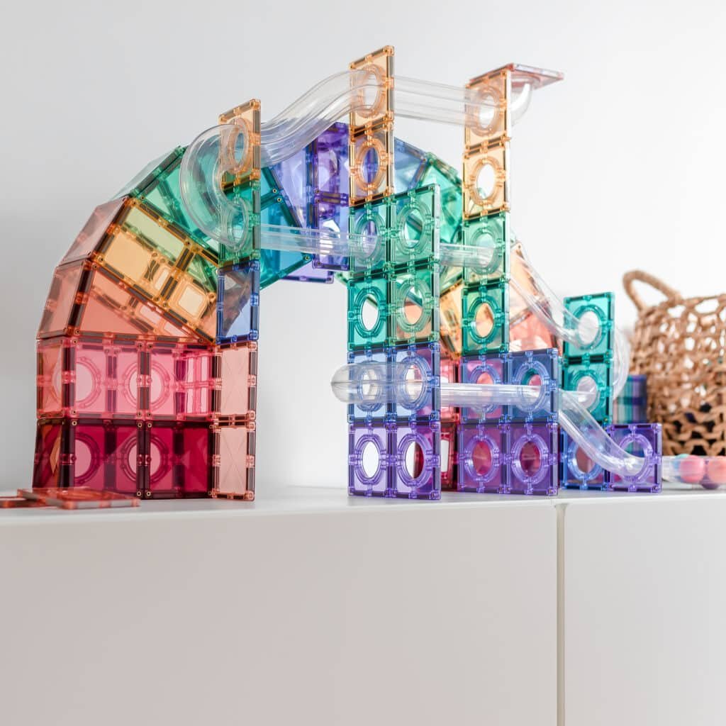 Connetix Tiles - 106 Piece Pastel Ball Run Pack by Connetix - Learning Bugs UK