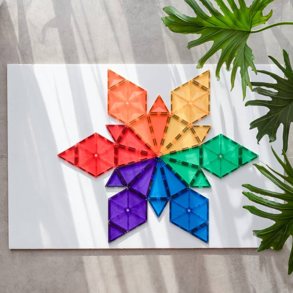 Connetix Tiles - 30 Piece Rainbow Geometry Pack by Connetix - Learning Bugs UK