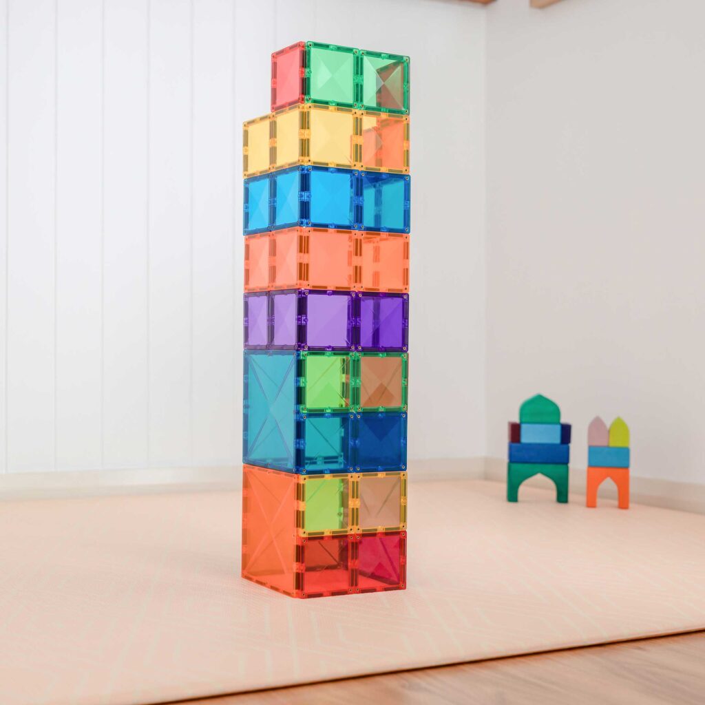 Connetix Tiles - 42 Piece Rainbow Square Pack by Connetix - Learning Bugs UK
