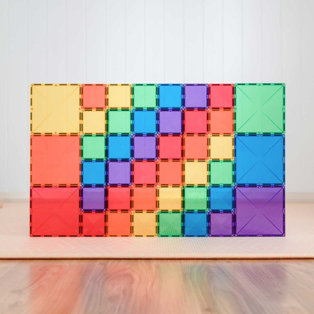 Connetix Tiles - 42 Piece Rainbow Square Pack by Connetix - Learning Bugs UK