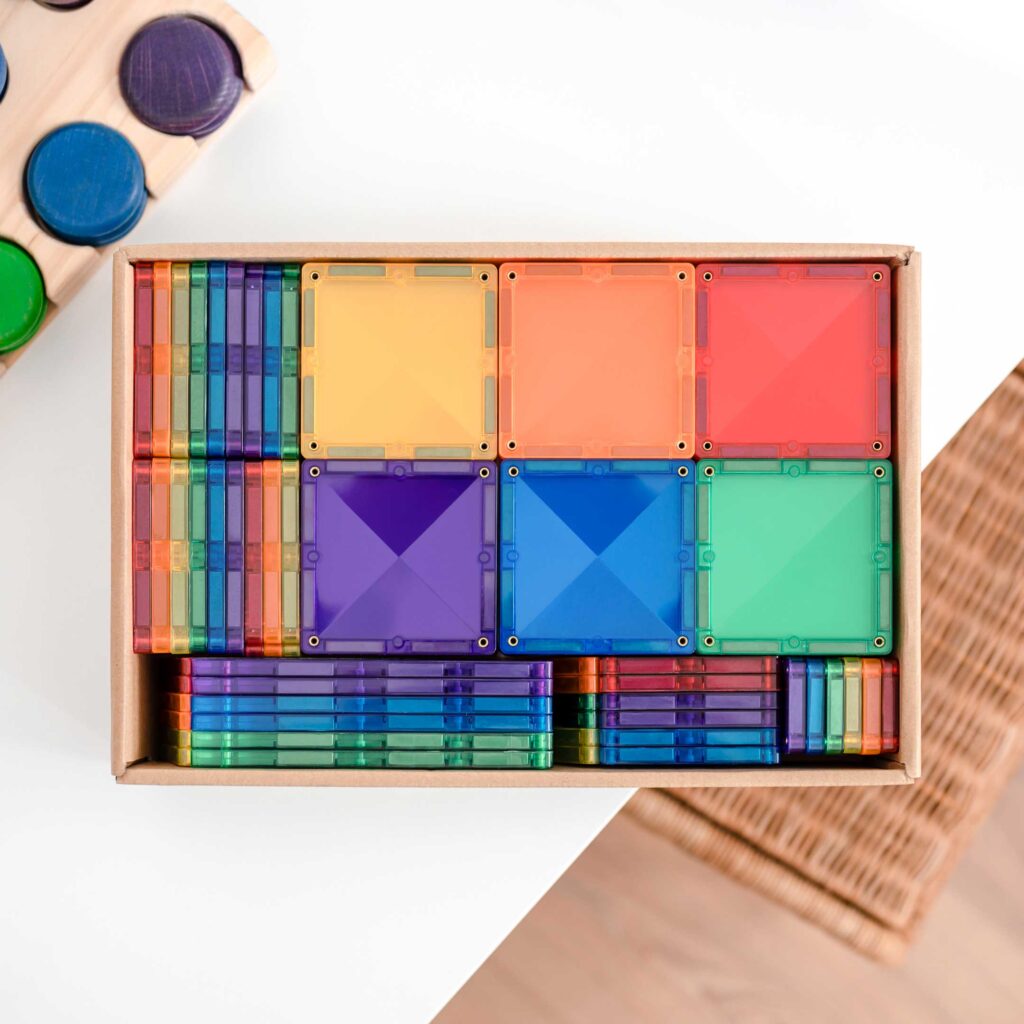 Connetix Tiles - 102 Piece Rainbow Creative Pack by Connetix - Learning Bugs UK