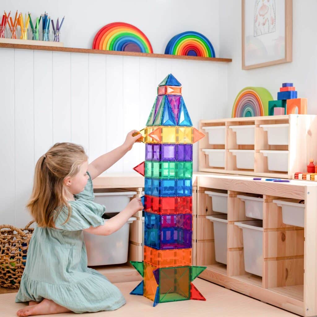 Connetix Tiles - 102 Piece Rainbow Creative Pack by Connetix - Learning Bugs UK
