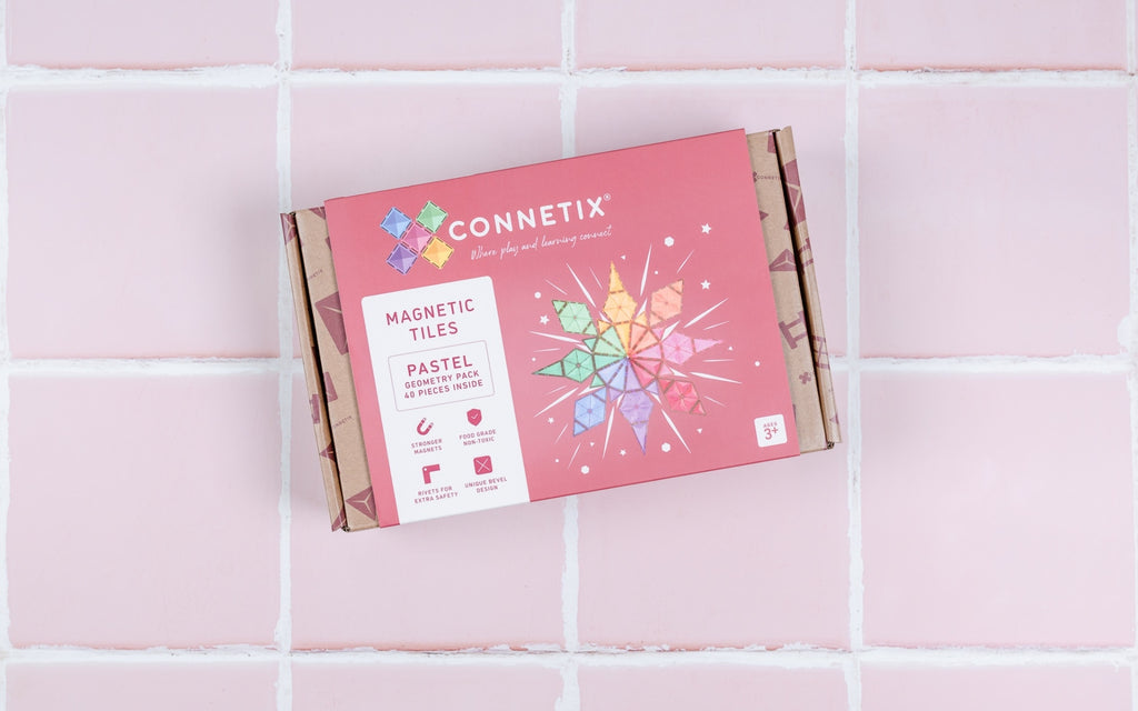 Connetix Tiles - 40 Piece Pastel Geometry Pack by Connetix - Learning Bugs UK