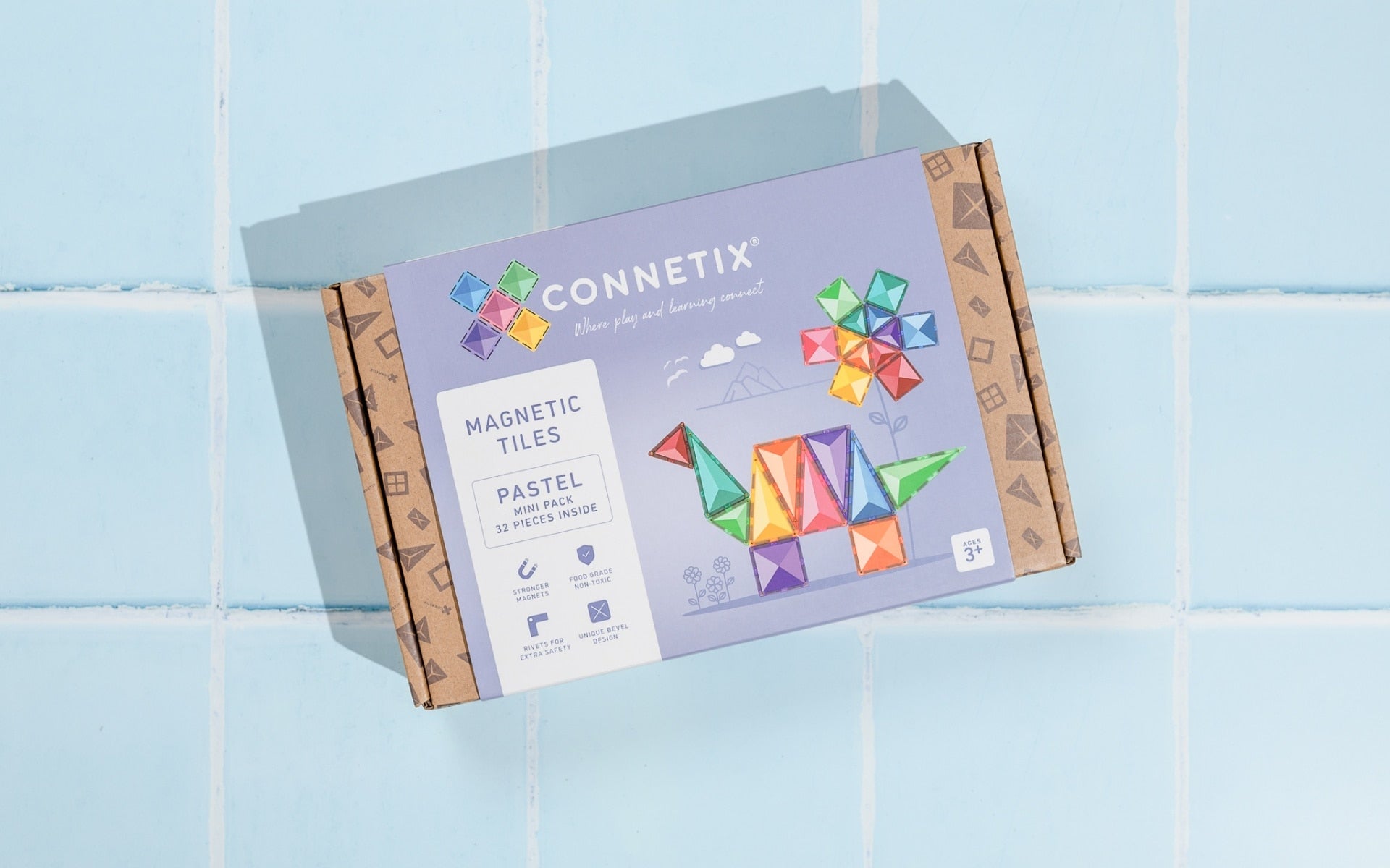 Connetix Tiles - 32 Piece Pastel Mini Pack by Connetix - Learning Bugs UK
