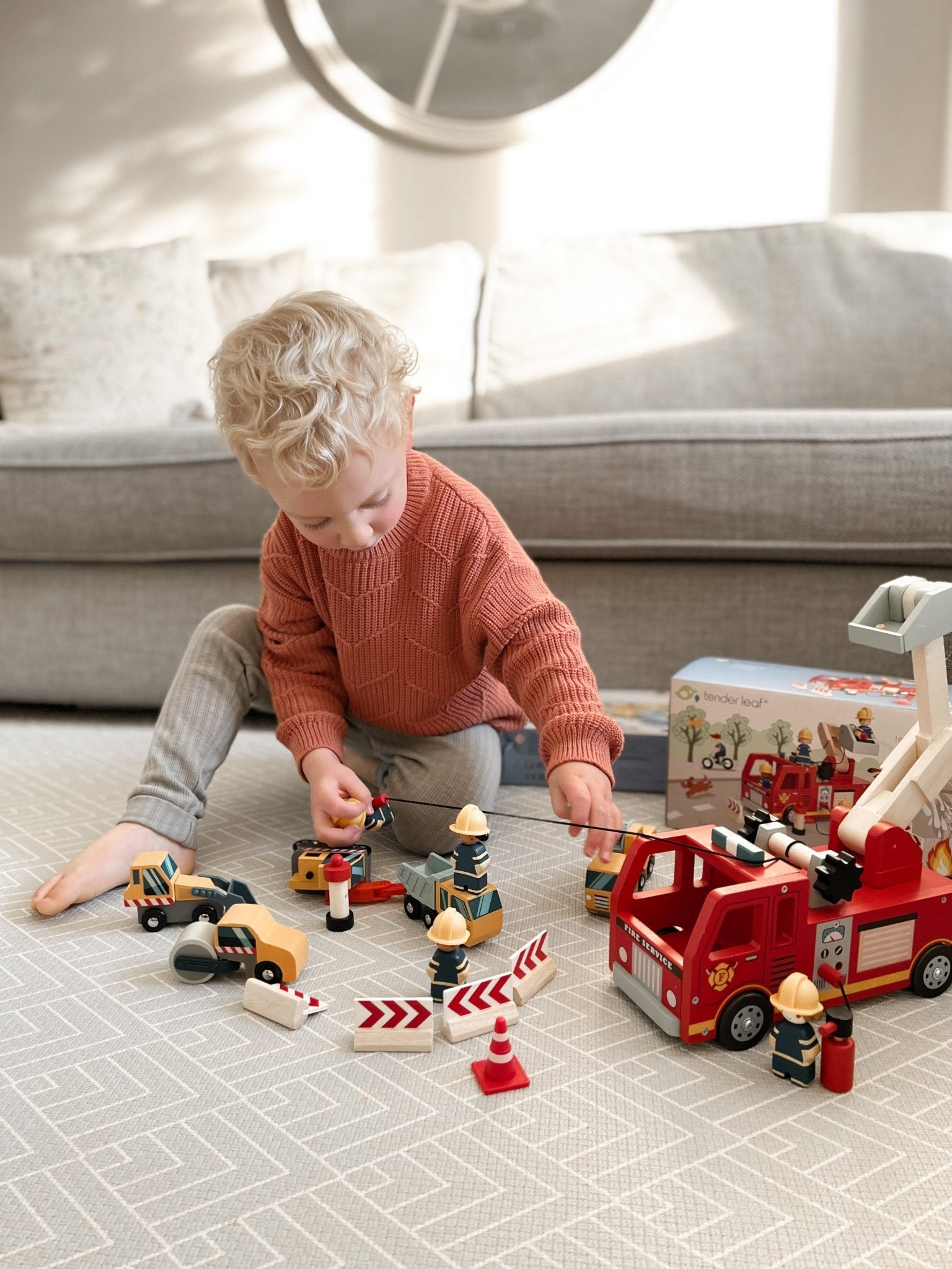 Buy Fire Engine | Wooden fire engine for kids by Learning Bugs UK