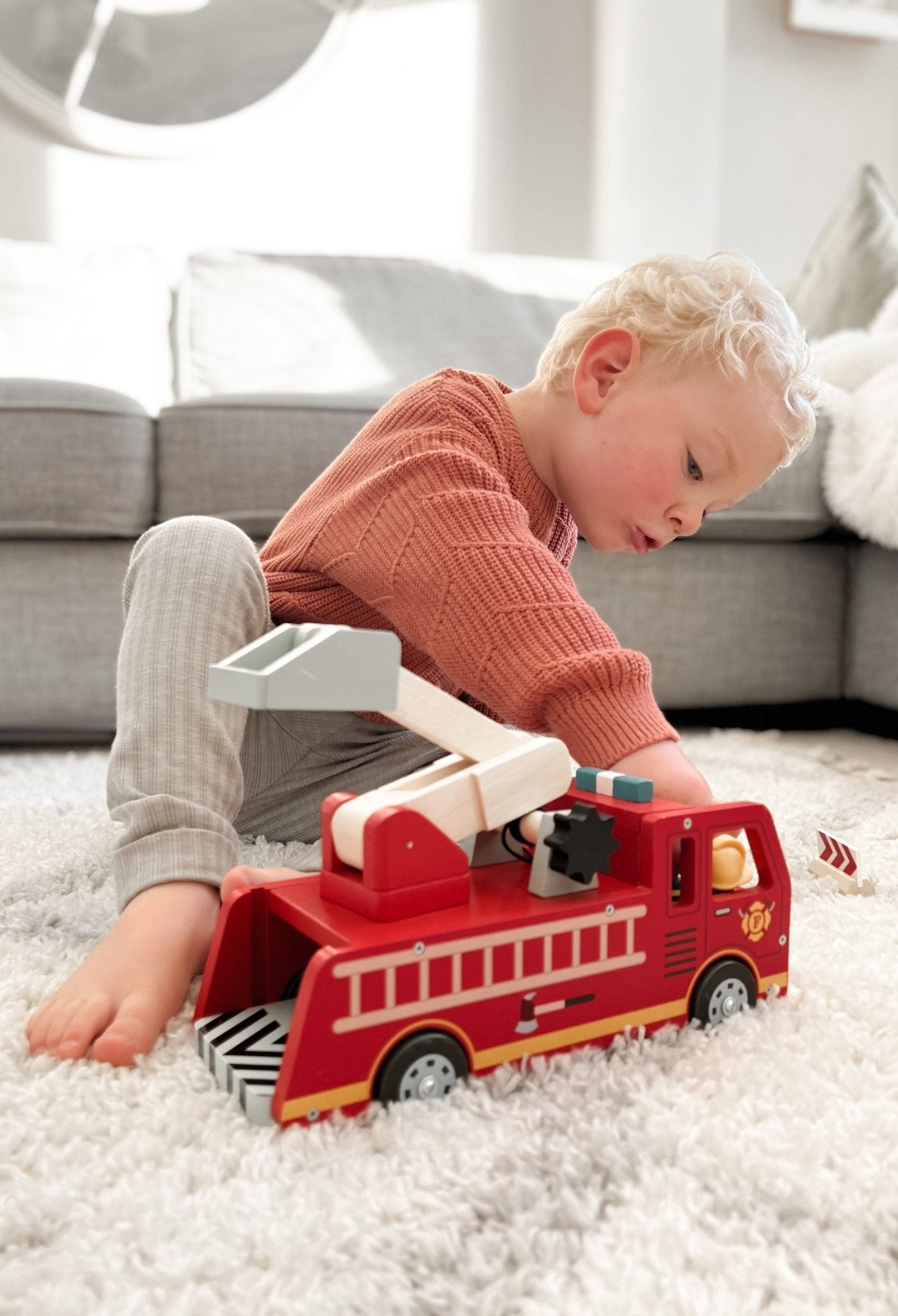 Buy Fire Engine | Wooden fire engine for kids by Learning Bugs UK
