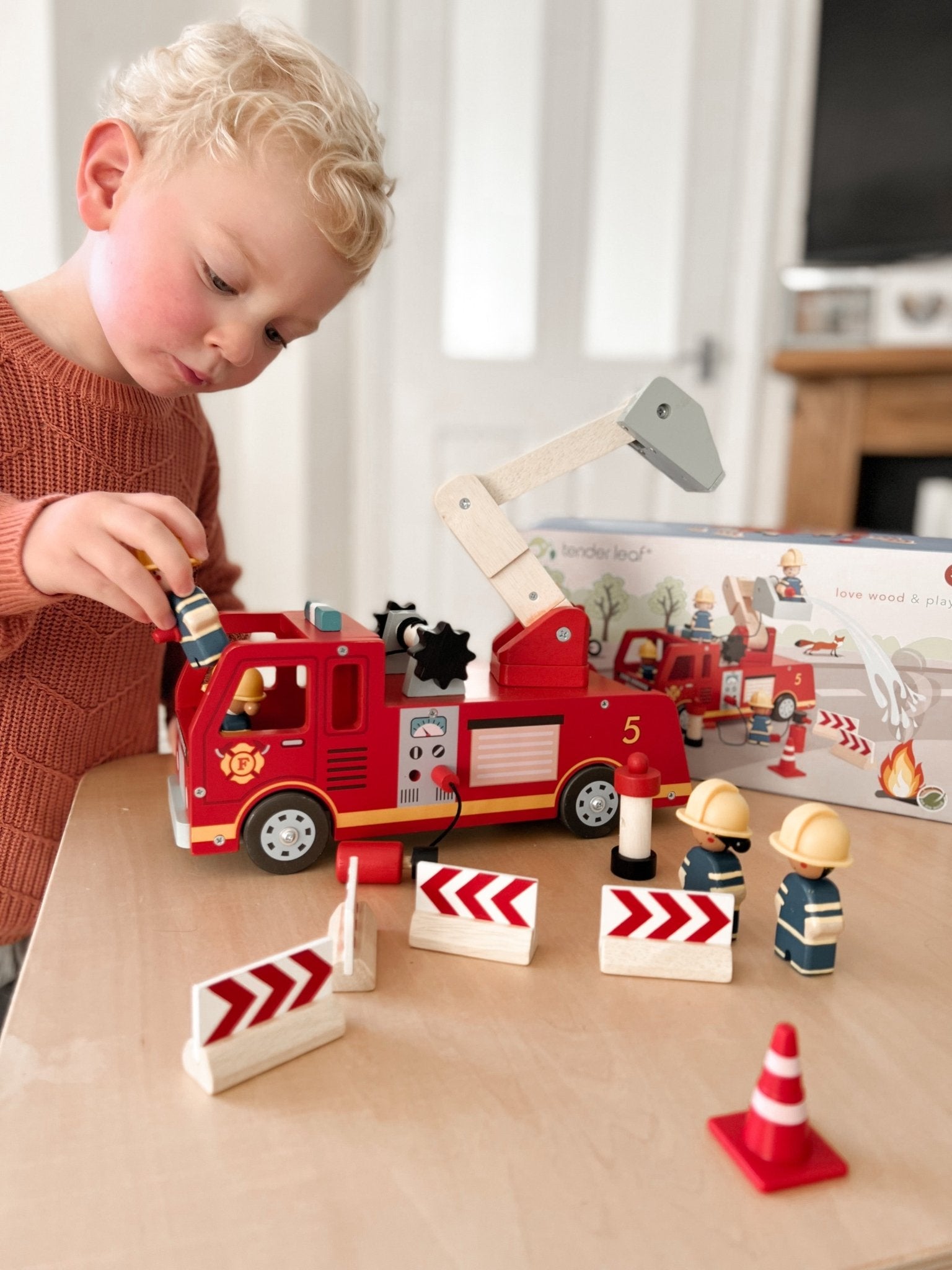 Buy Fire Engine | Wooden fire engine for kids by Learning Bugs UK
