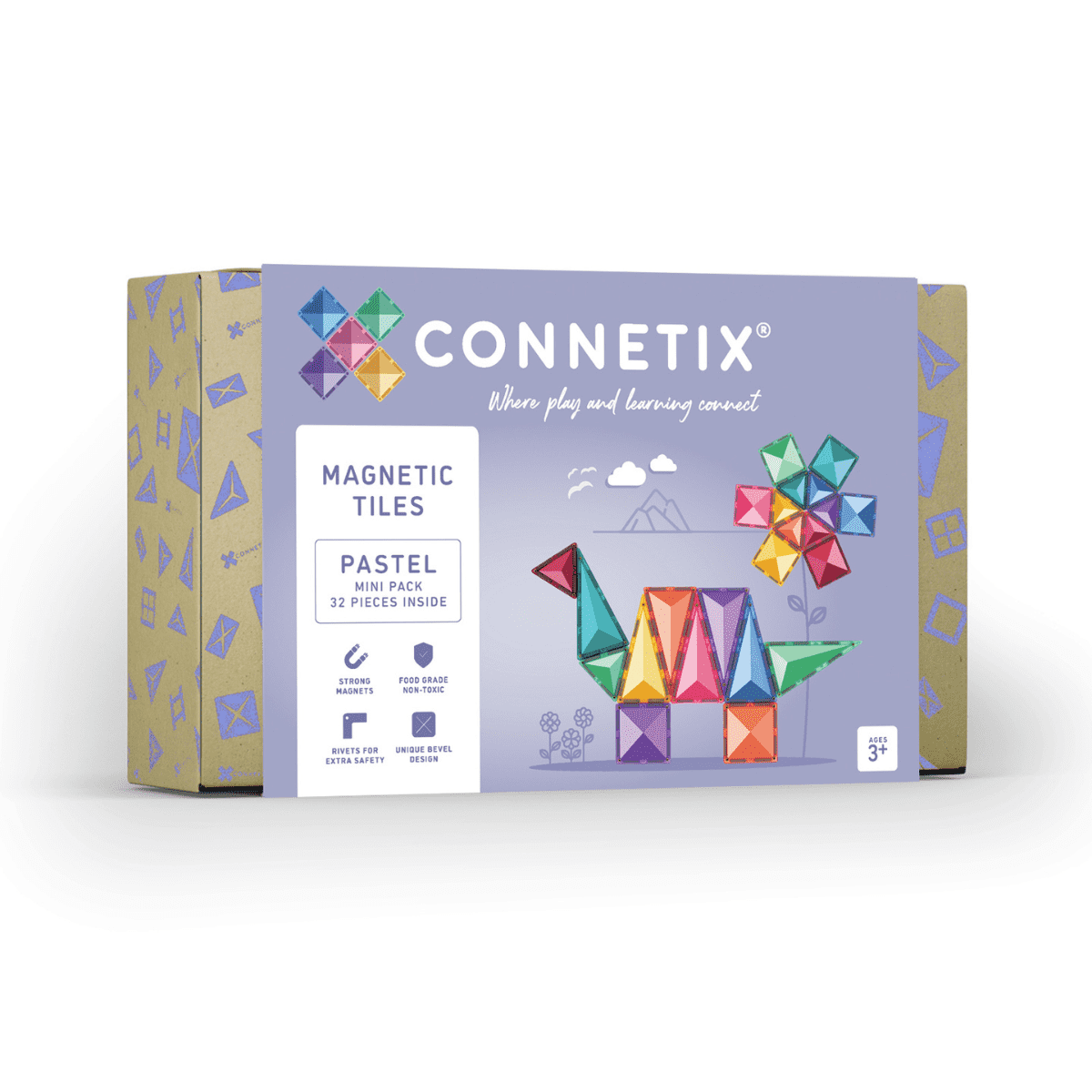 Connetix Tiles - 32 Piece Pastel Mini Pack by Connetix - Learning Bugs UK