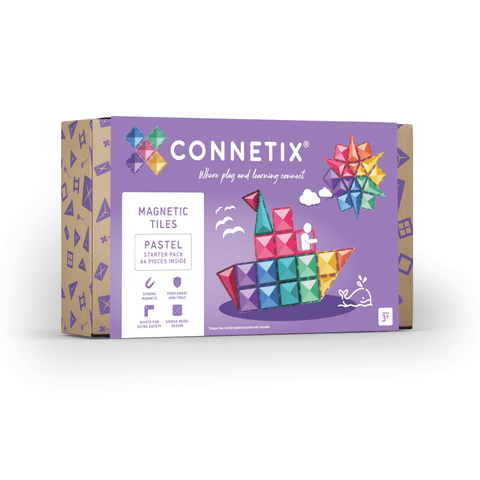 Connetix Magnetic Tiles 64 Piece Pastel Starter Pack