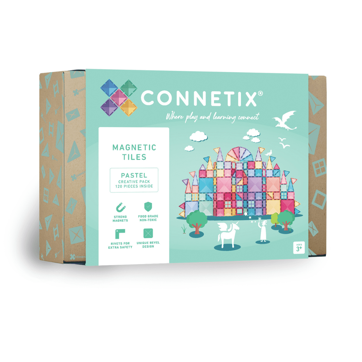 Connetix Tiles - 120 Piece Pastel Creative Pack by Connetix - Learning Bugs UK