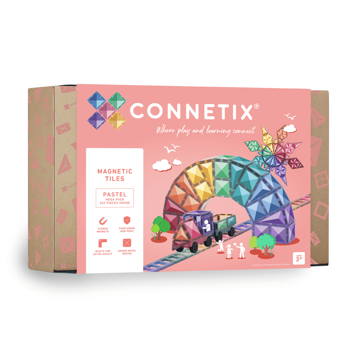 Connetix Tiles - 202 Pastel Mega Pack by Connetix - Learning Bugs UK