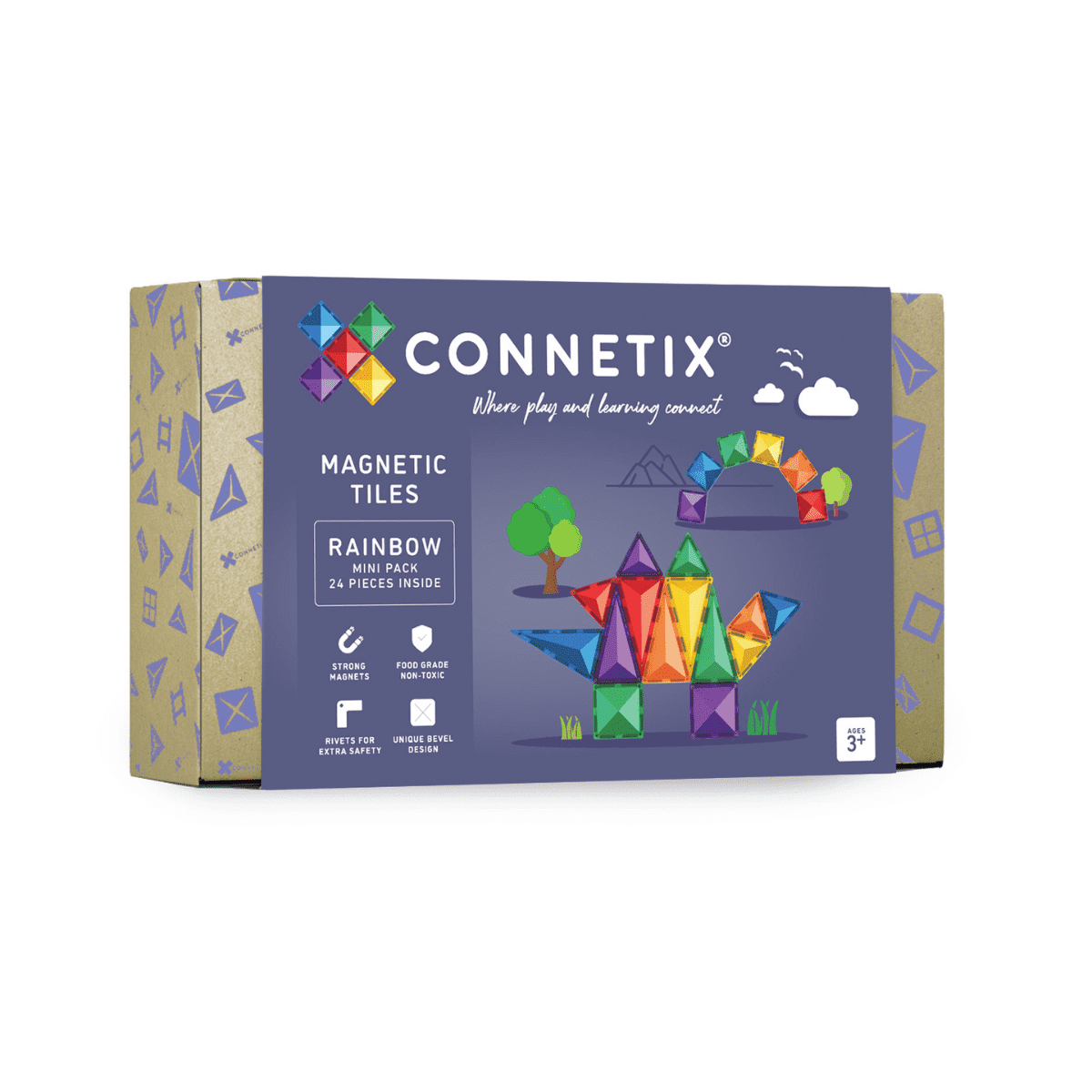 Connetix Tiles - 24 Piece Rainbow Mini Pack by Connetix - Learning Bugs UK