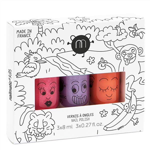 Buy Nailmatic Kids Water - based Nail Polish - Jungle Trio | for kids by Learning Bugs UK