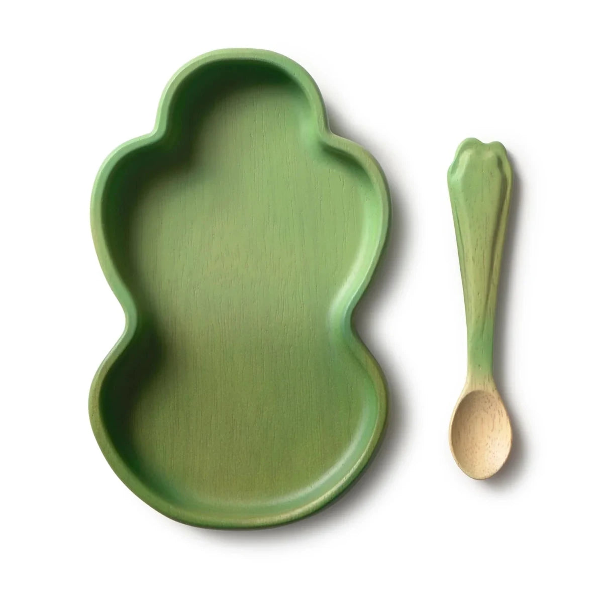 Oli&Carol Kendall the Kale Plate and Spoon Set – Tableware & Cutlery for children, available at Learning Bugs UK