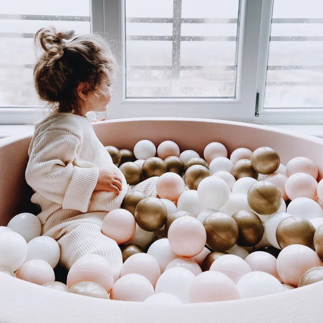 Buy Larisa and Pumpkin Pink Marble Ball Pit | for kids by Learning Bugs UK