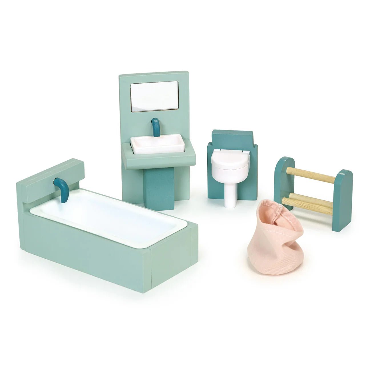 Buy Mentari Dolls House Furniture Bundle – Set of 6 Rooms | for kids by Learning Bugs UK