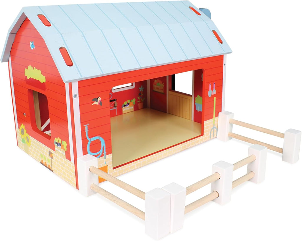 Buy Le Toy Van Wooden Red Barn – Classic Farm Playset | for kids by Learning Bugs UK