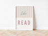 Buy Let's Read - Stripy Edition - Fine Art Print | for kids by Learning Bugs UK