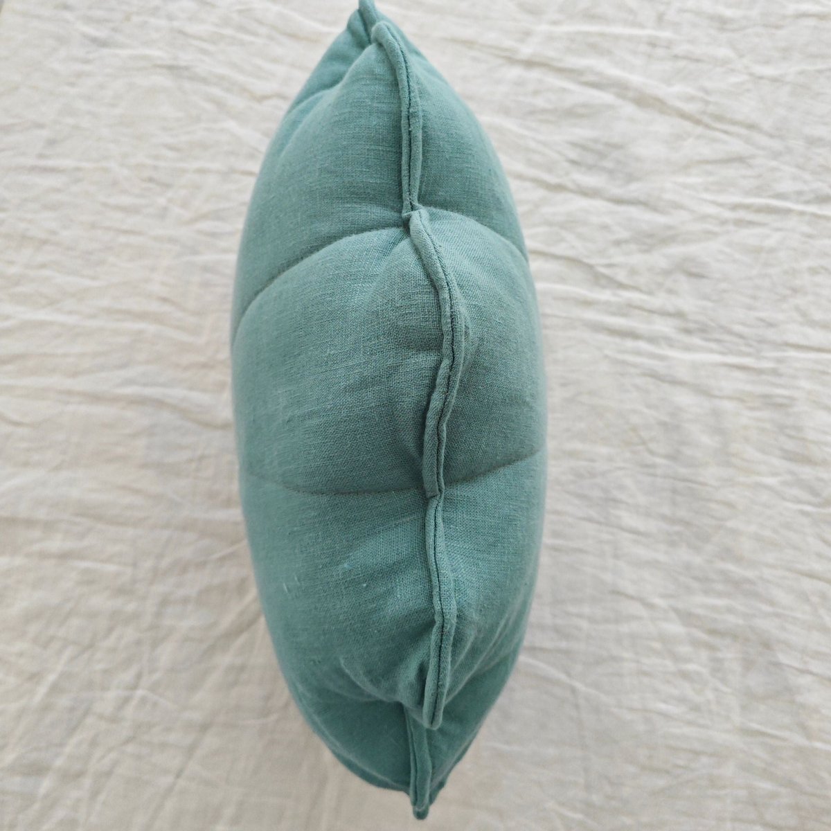 MINICAMP Linen Sea Shell Pillow – Mint Throw Pillow for Coastal & Beach Decor – Decorative Pillows for children, available at Learning Bugs UK