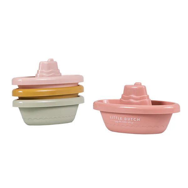Buy Little Dutch Stackable Bath Boats - Pink or Blue | for kids by Learning Bugs UK