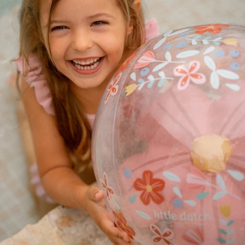 Buy Little Dutch 3D Beach Ball - Pink Flowers | for kids by Learning Bugs UK