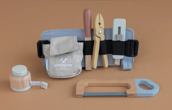 Buy Little Dutch Tool Belt and Wooden Tools | for kids by Learning Bugs UK