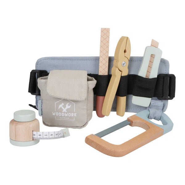 Buy Little Dutch Tool Belt and Wooden Tools | for kids by Learning Bugs UK