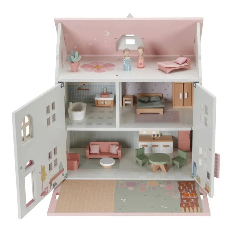 Buy Little Dutch Wooden Dollhouse - 25‑Piece Playhouse with Furniture | for kids by Learning Bugs UK
