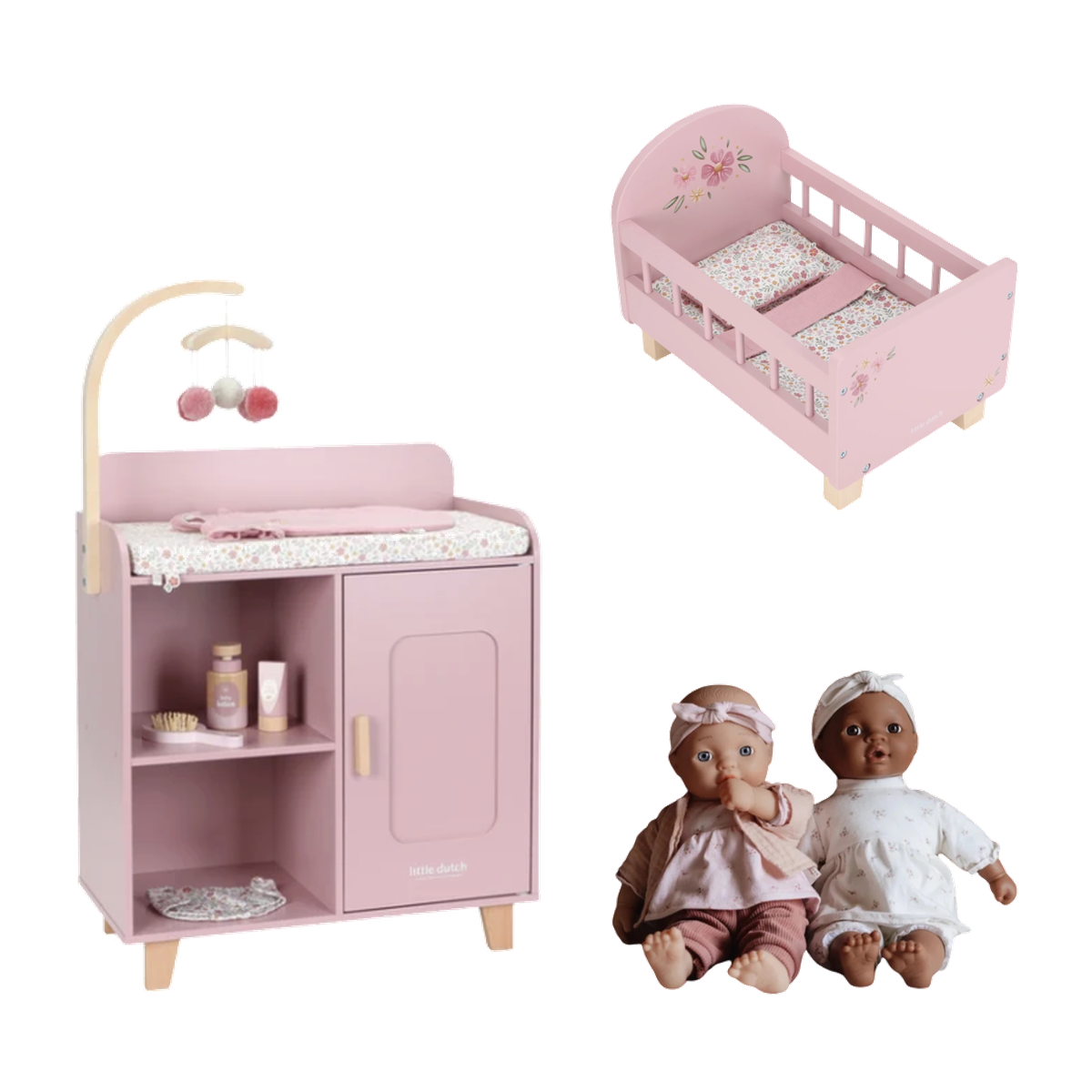 Little Dutch Doll Nursery Bundle | Cot, Changing Table & Baby Doll