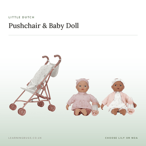Little Dutch Metal Doll Stroller & Baby Doll Bundle | Lily or Noa