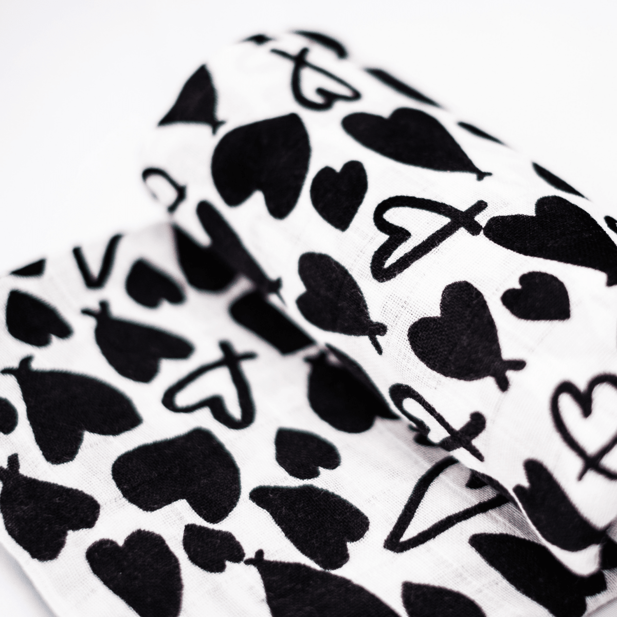 Love Heart Single Sensory Muslin – Muslin squares for children, available at Learning Bugs UK