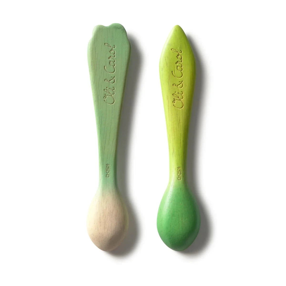 Oli&Carol Spoon Pack - Leek and Kale – Tableware & Cutlery for children, available at Learning Bugs UK