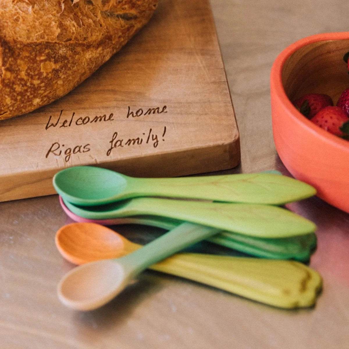 Oli&Carol Spoon Pack - Leek and Kale – Tableware & Cutlery for children, available at Learning Bugs UK
