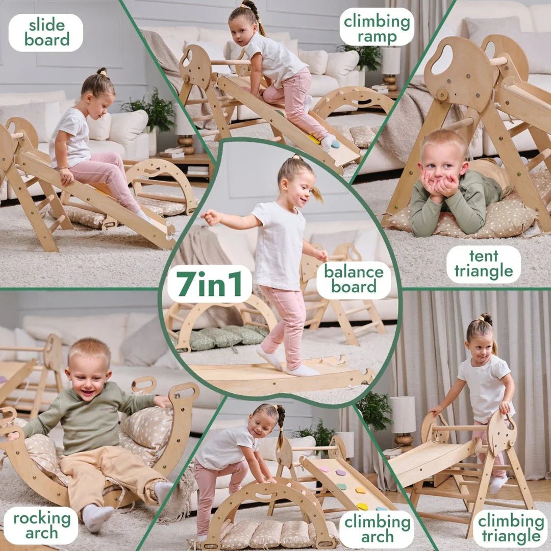 Goodevas 4 in 1 Montessori Climbing Frame with Cushion – Climbing Frame for children, available at Learning Bugs UK