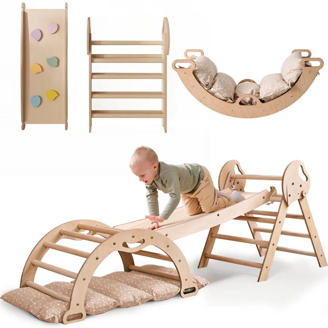 Goodevas 4 in 1 Montessori Climbing Frame with Cushion – Climbing Frame for children, available at Learning Bugs UK