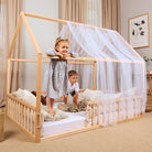 Goodevas Montessori House Bed with Fence – Hardwood Floor Bed – Beds for children, available at Learning Bugs UK