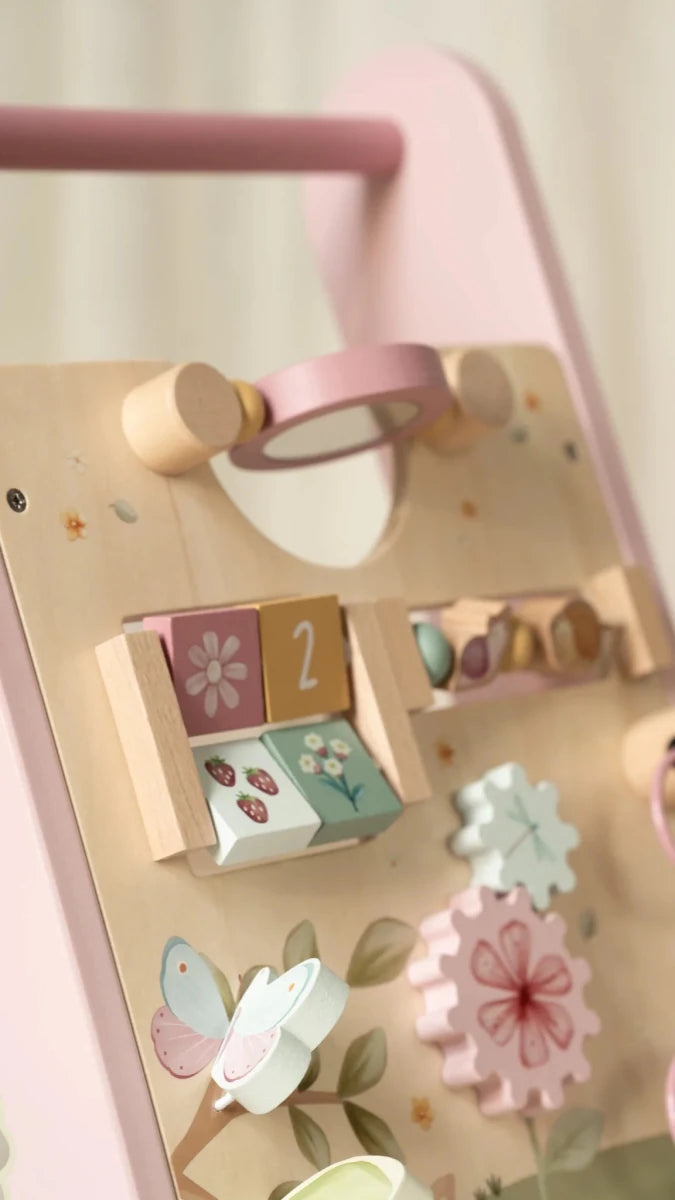 Little Dutch Multi Activity Baby Walker Fairy Garden – Wooden baby activity walker for children, available at Learning Bugs UK