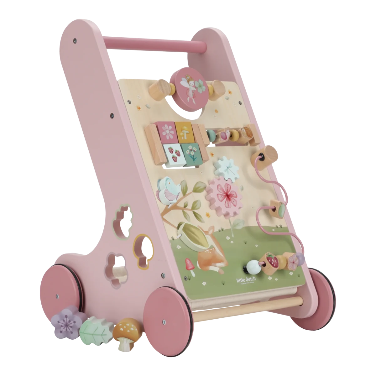 Little Dutch Multi Activity Baby Walker Fairy Garden – Wooden baby activity walker for children, available at Learning Bugs UK