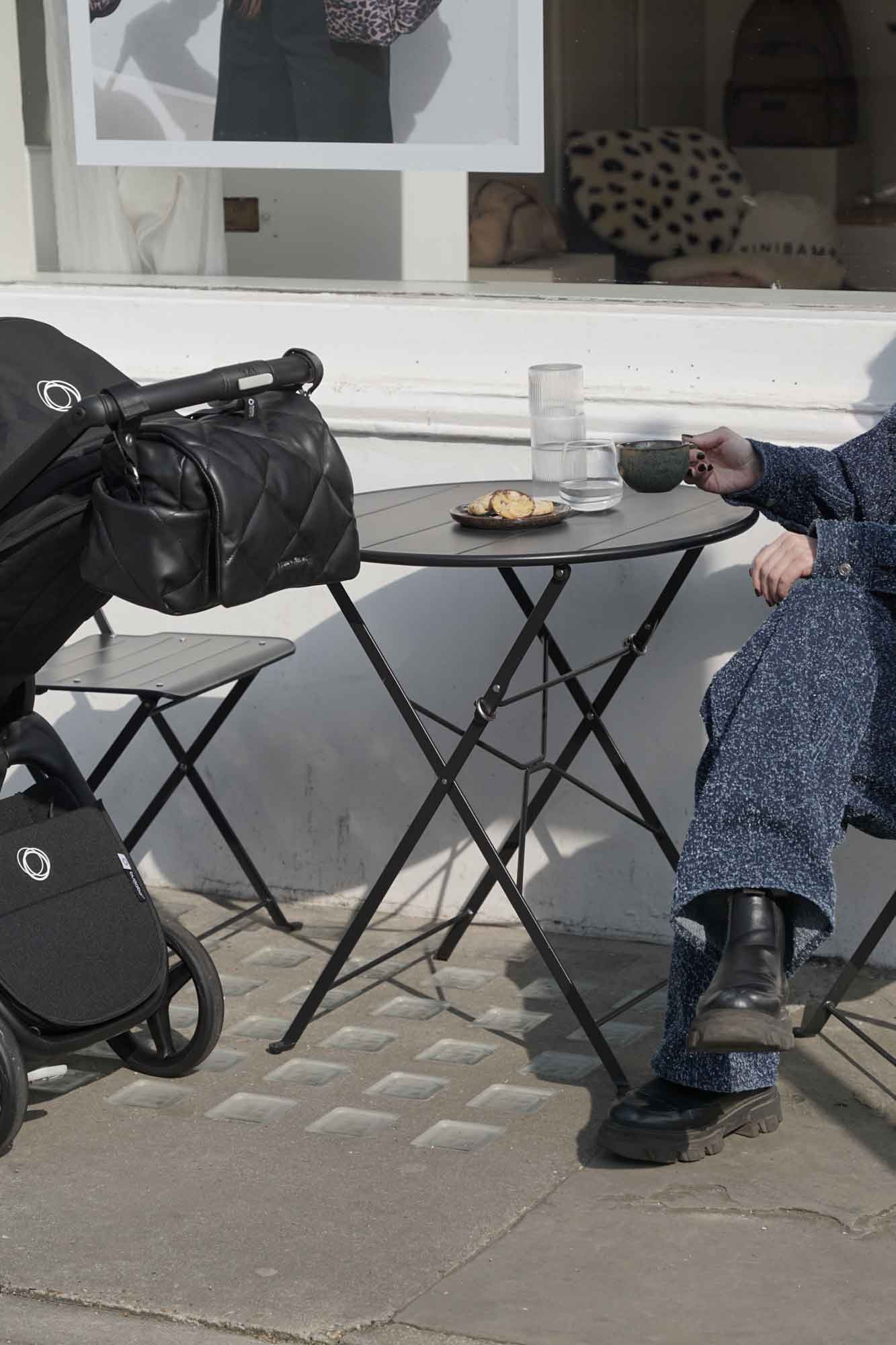 Nova Eco Compact Changing Bag Black Quilted Faux Leather