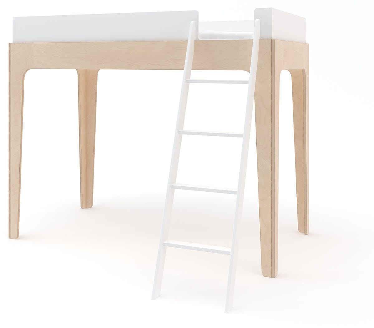 Oeuf Perch Loft Bed - White & Birch
