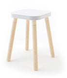 Oeuf Square Stool - White & Birch, view 2