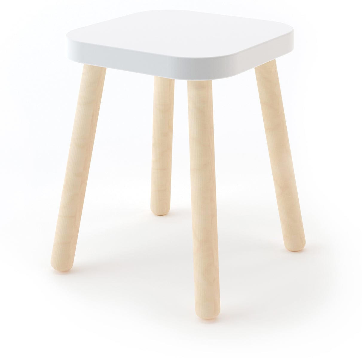 Oeuf Square Stool - White & Birch