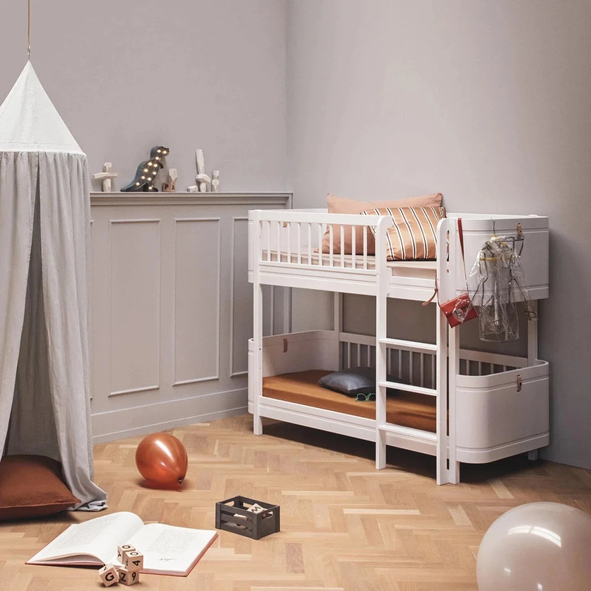 Mini+ Low Bunk Bed - White – Bunk Beds for children, available at Learning Bugs UK