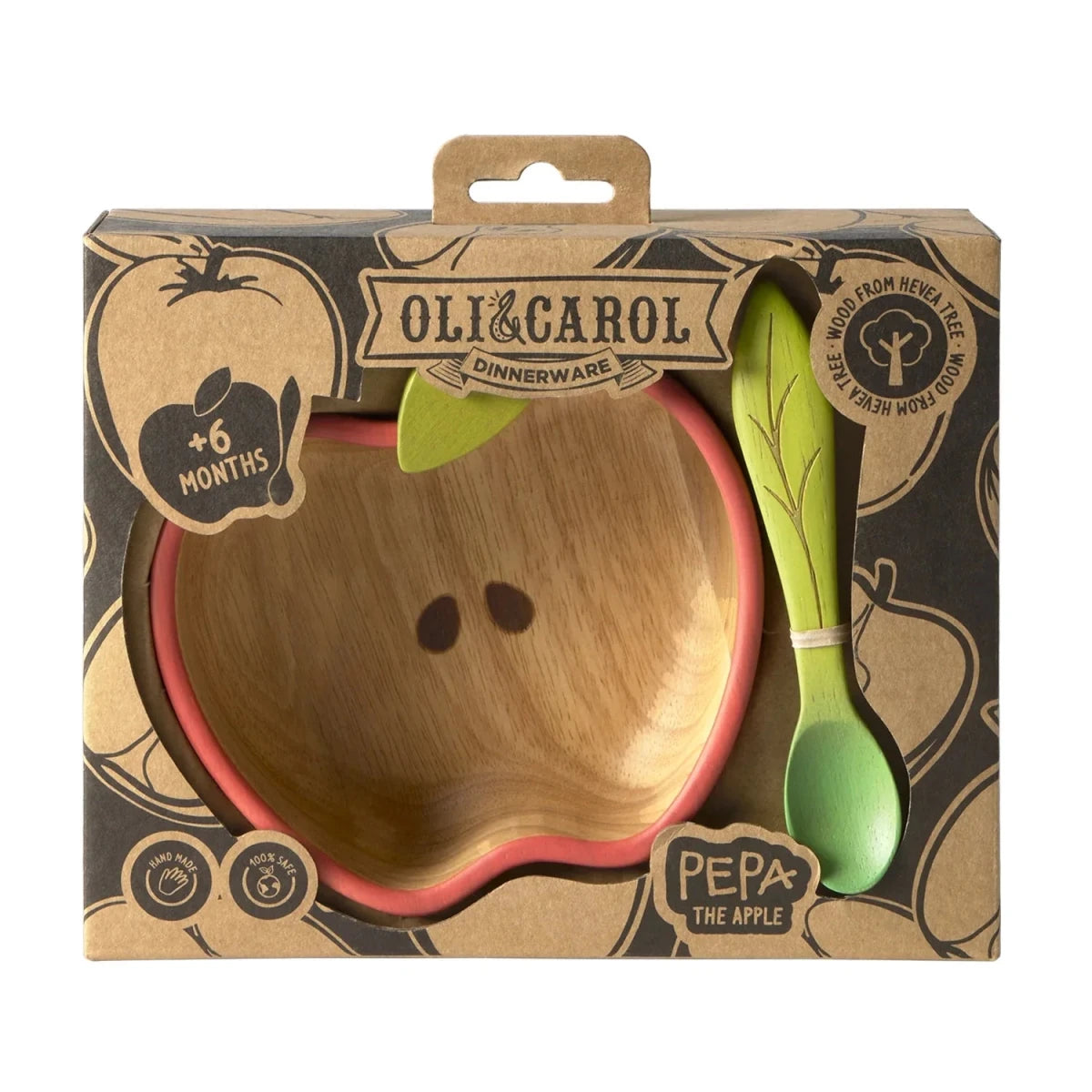Oli&Carol Pepa the Apple Bowl and Spoon Set – Tableware & Cutlery for children, available at Learning Bugs UK