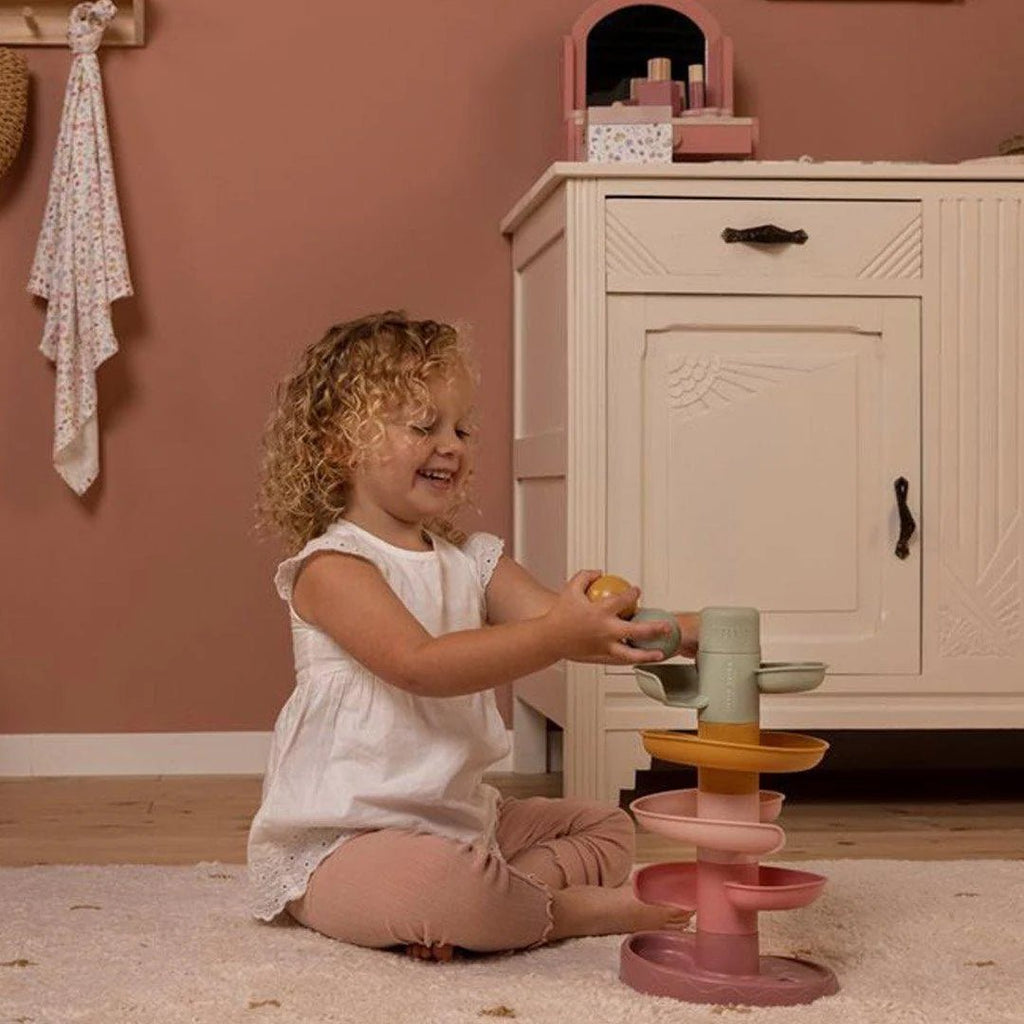Little Dutch Spiral Tower Pink – for children, available at Learning Bugs UK
