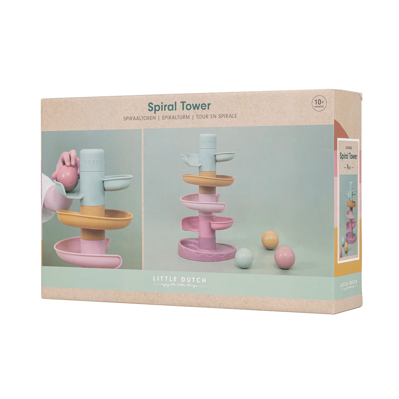 Little Dutch Spiral Tower Pink – for children, available at Learning Bugs UK