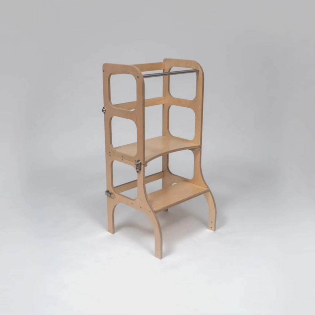 Ette Tete STEP'n'SIT Wooden Helper Tower 2 in 1 with Antique Brass