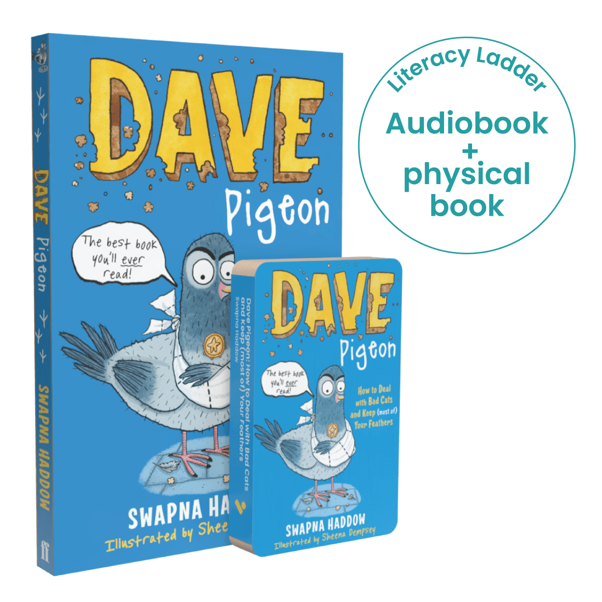 Dave Pigeon: How to Deal with Bad Cats and Keep (most of) Your Feathers Audio + Print Bundle – Audiobooks Bundle for children, available at Learning Bugs UK
