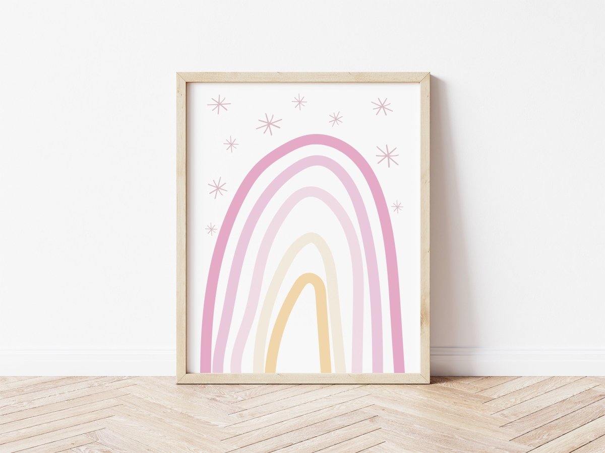 Rainbow Print - pinks – Rainbows for children, available at Learning Bugs UK