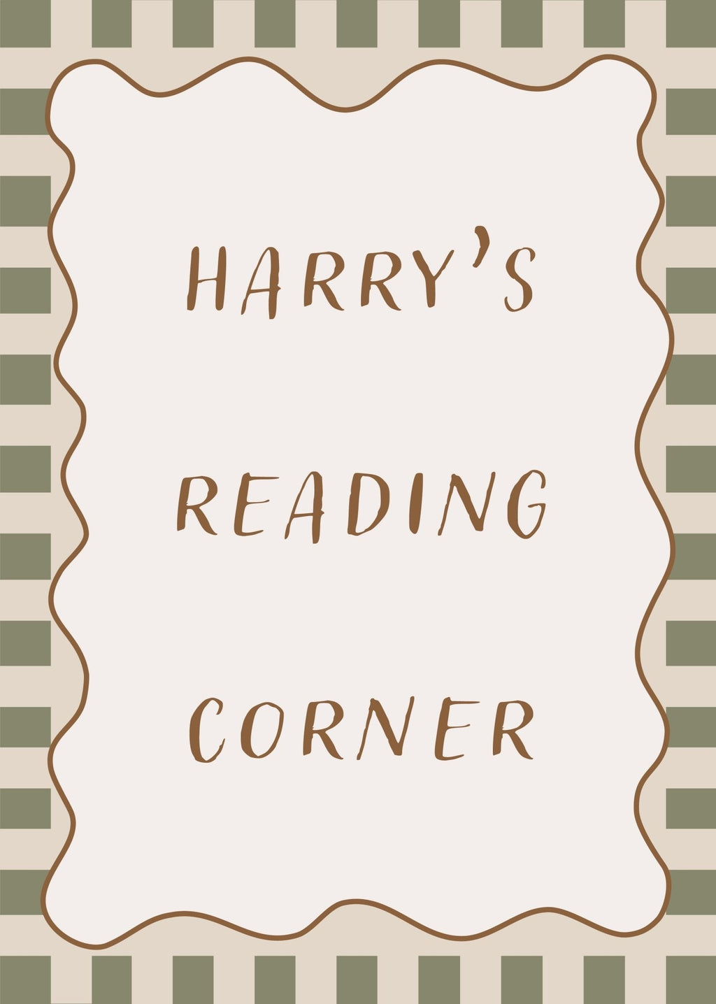 Reading Corner (Personalised Print) - Checkerboard Edition